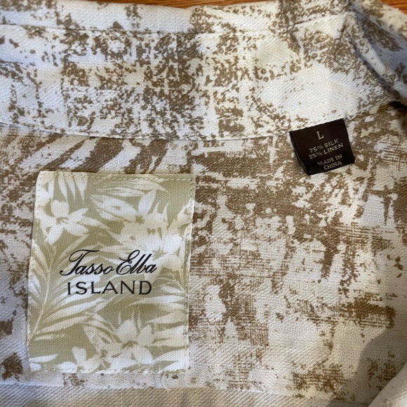 Tasso Elba — silk and linen button up shirt - Picture 2 of 2